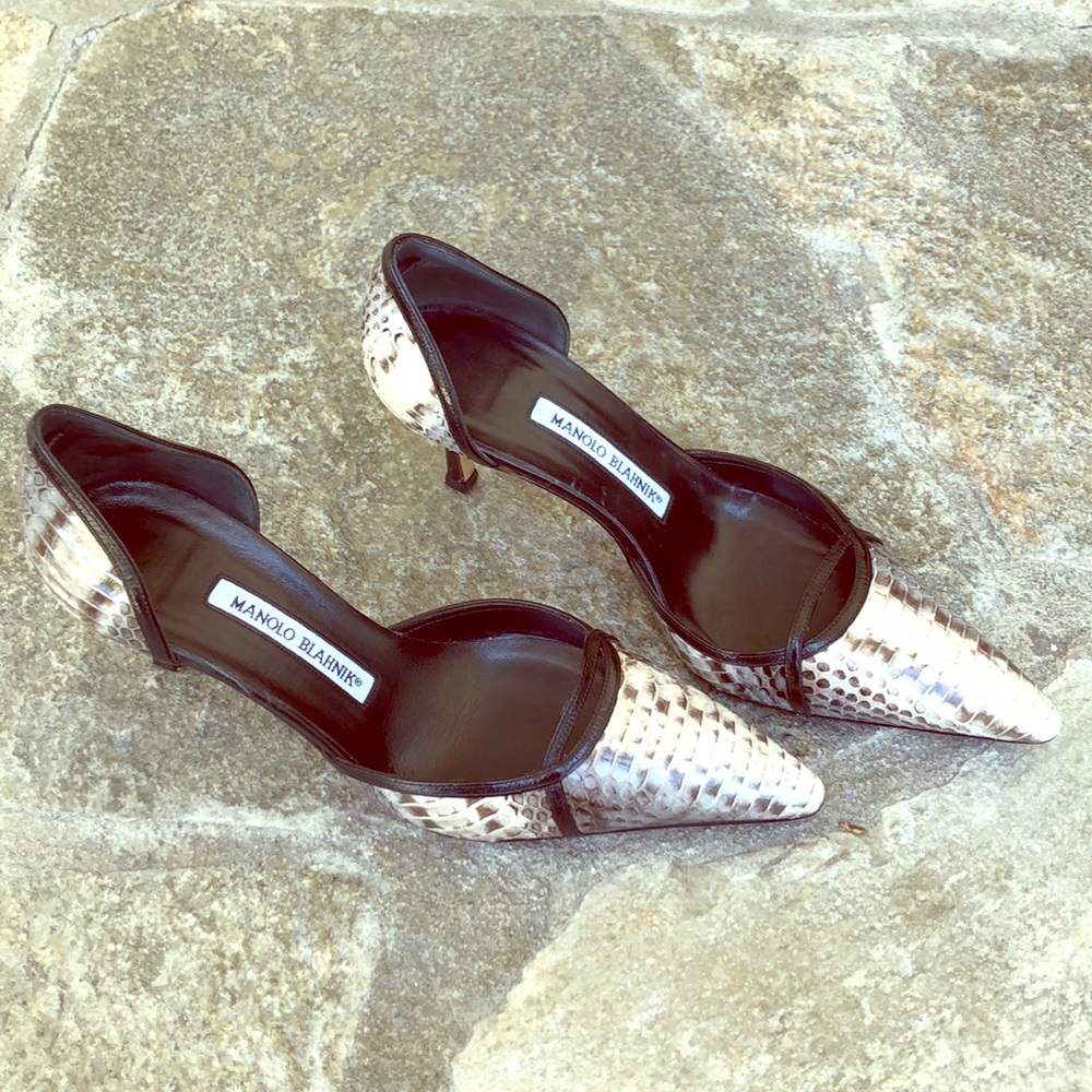 MANOLO BLAHNIK SNAKESKIN HEELS